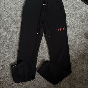 AMIRI Black Sweatpants with Red Logo